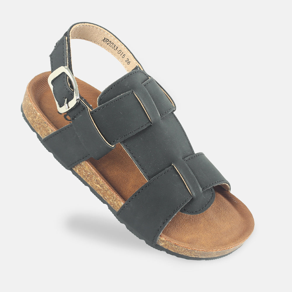 BOY SANDAL BLACK CORK-BASE OPEN