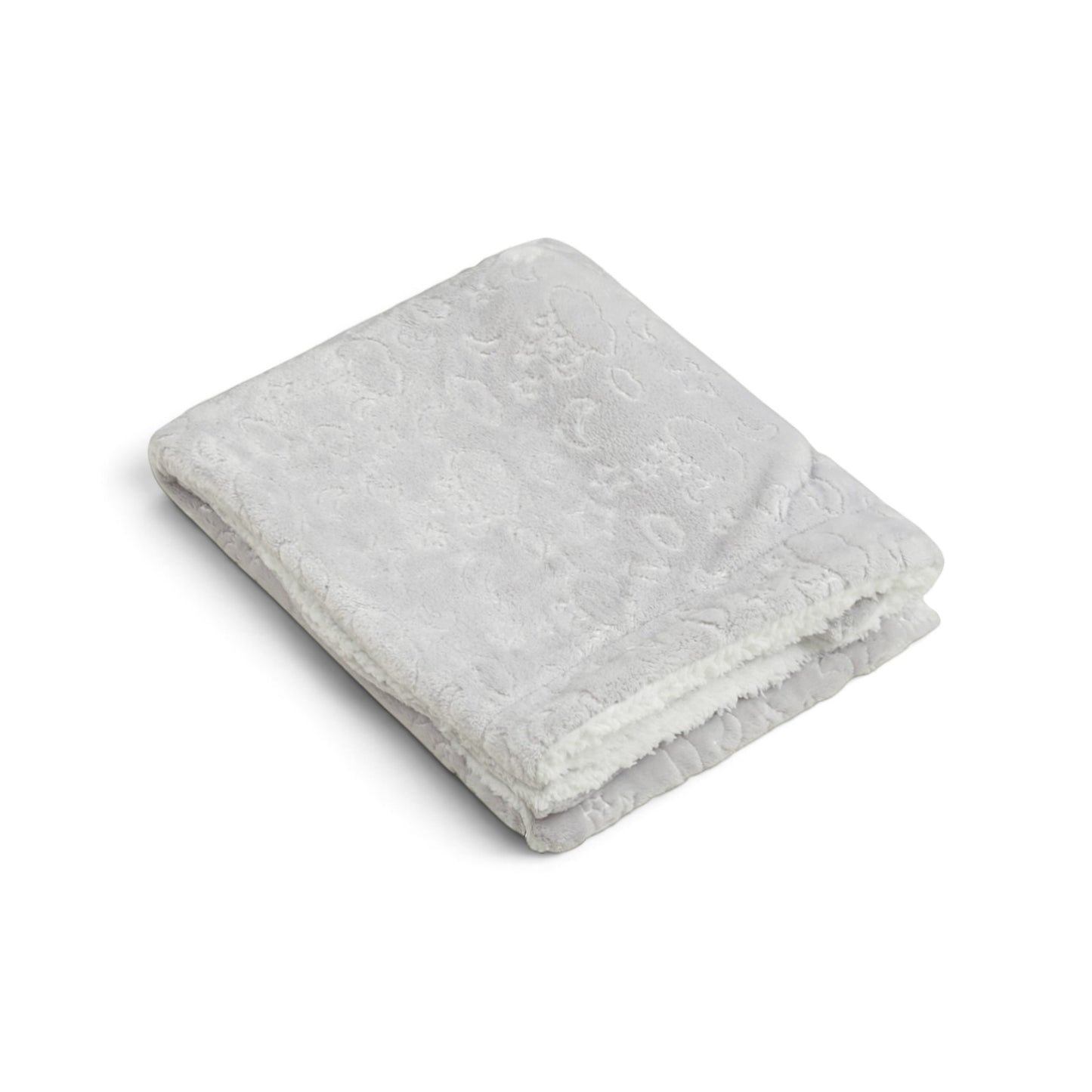 GREY CLOUD & MOON EMBOSSED REVERSIBLE BLANKET