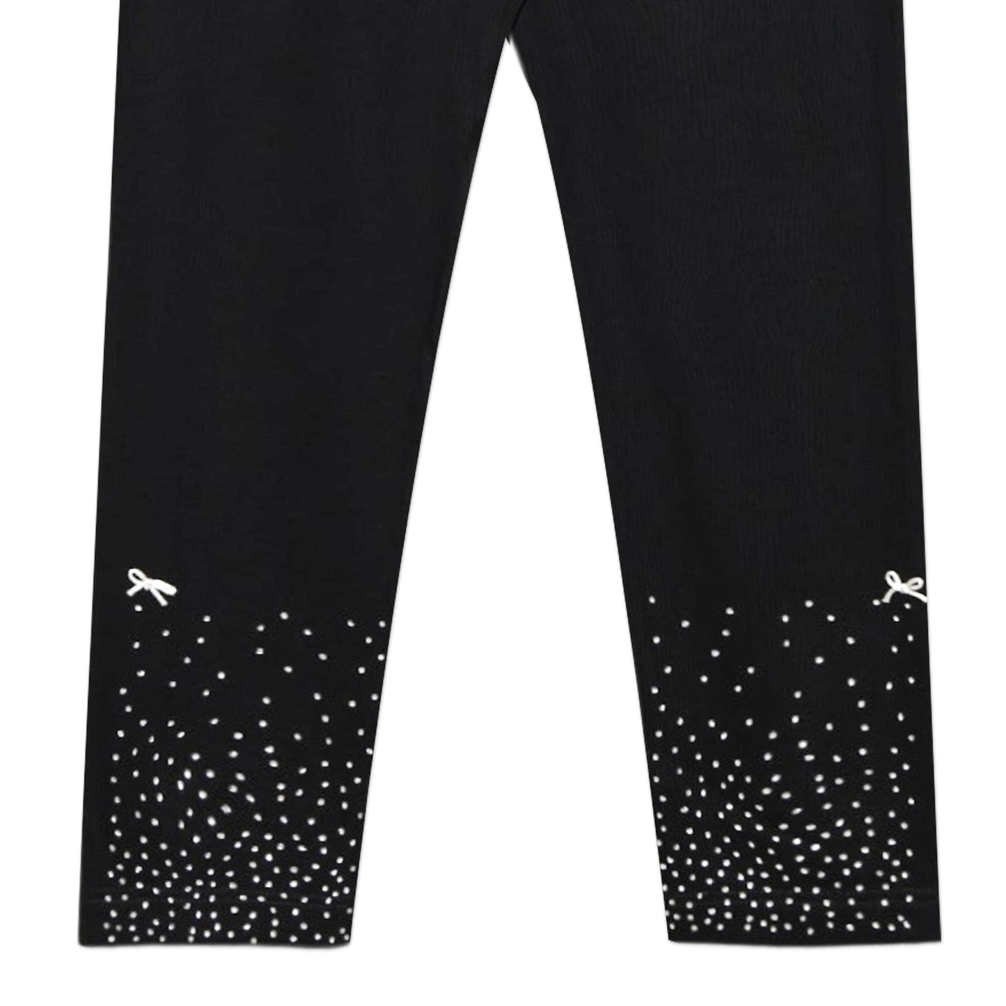 BLACK STUDDED RIBBED TROUSERS