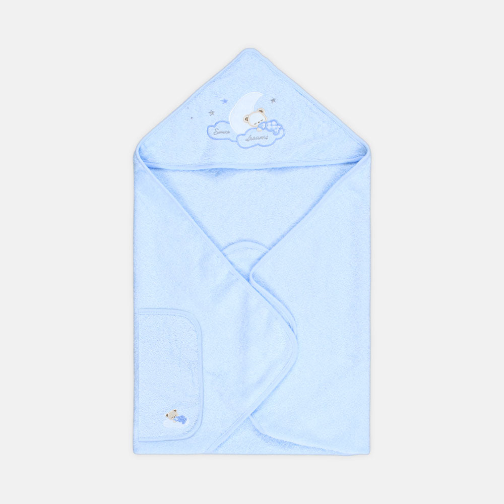 BATH TOWEL W/FACE TOWEL BLUE