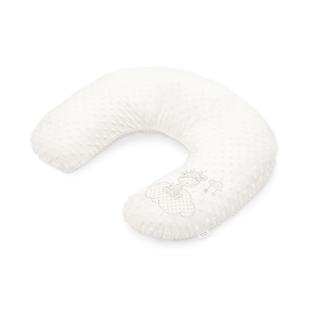NURSING PILLOW WHITE GIRAFFE MINKY