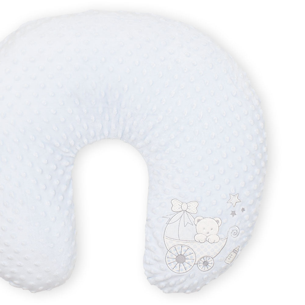 NURSING PILLOW BLUE TEDDY MINKY