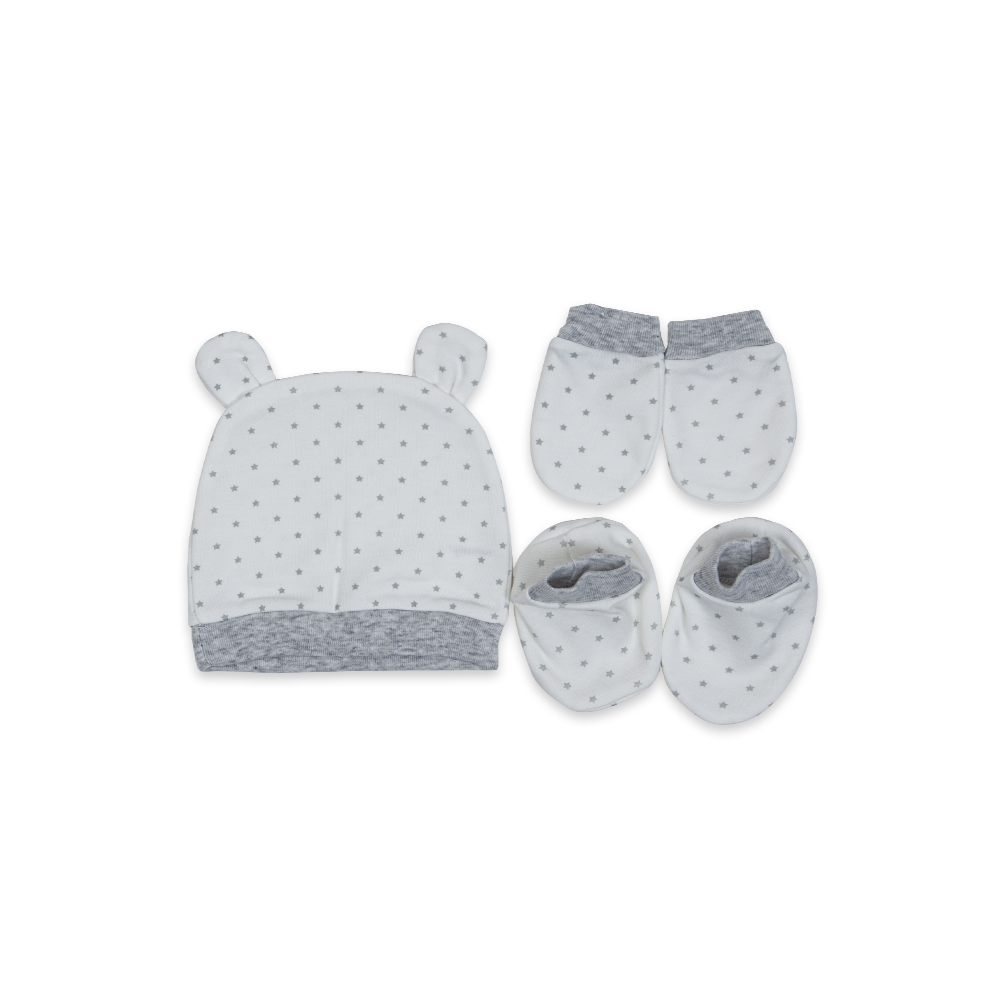 CAP SET WITH MITTEN & BOOTIES