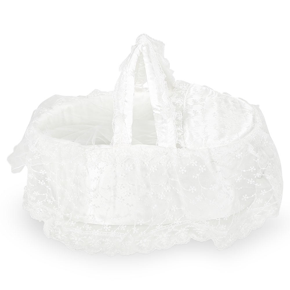 CARRY CRIB WHITE FLORAL NET LACED