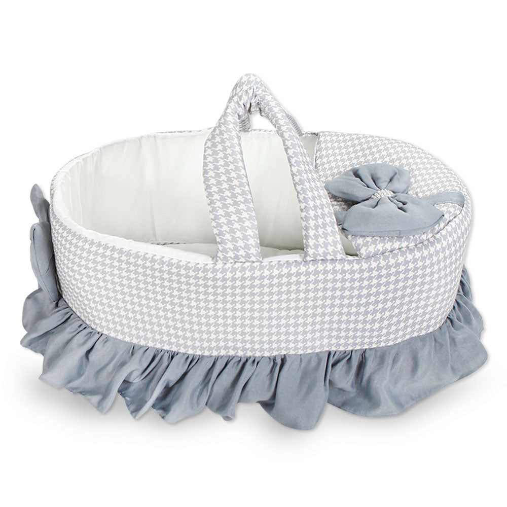 CARRY CRIB GREY CRYSTAL BOW