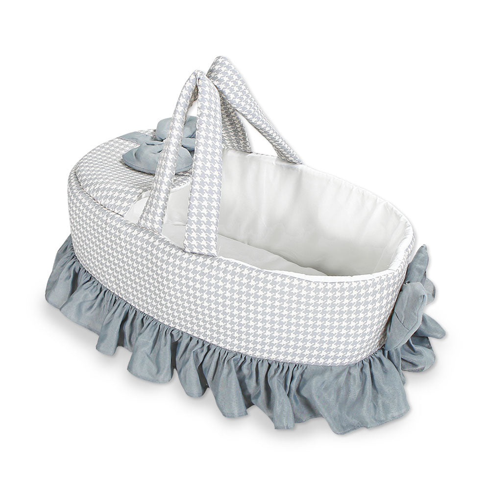 CARRY CRIB GREY CRYSTAL BOW