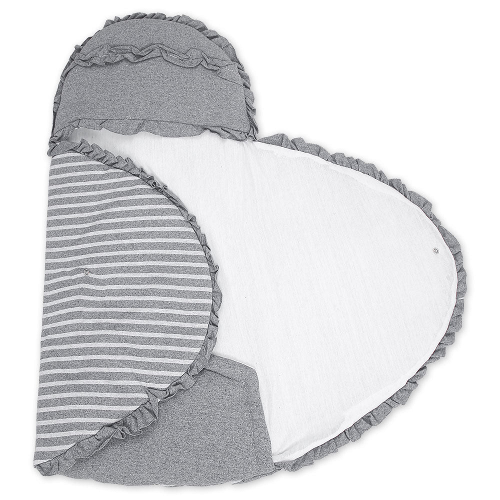 CARRY NEST GREY STRIPED BOW