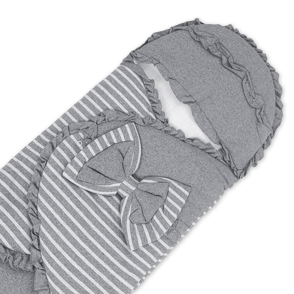 CARRY NEST GREY STRIPED BOW