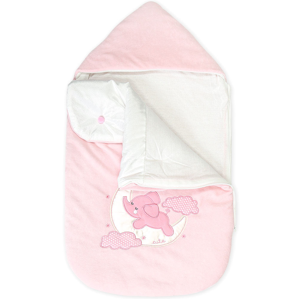 CARRY NEST PINK PLUSH ELEPHANT & MOON GIRL
