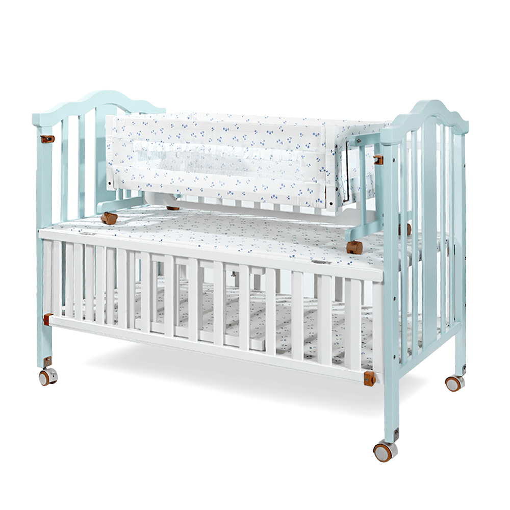WOODEN COT W/BASSINET - WHITE