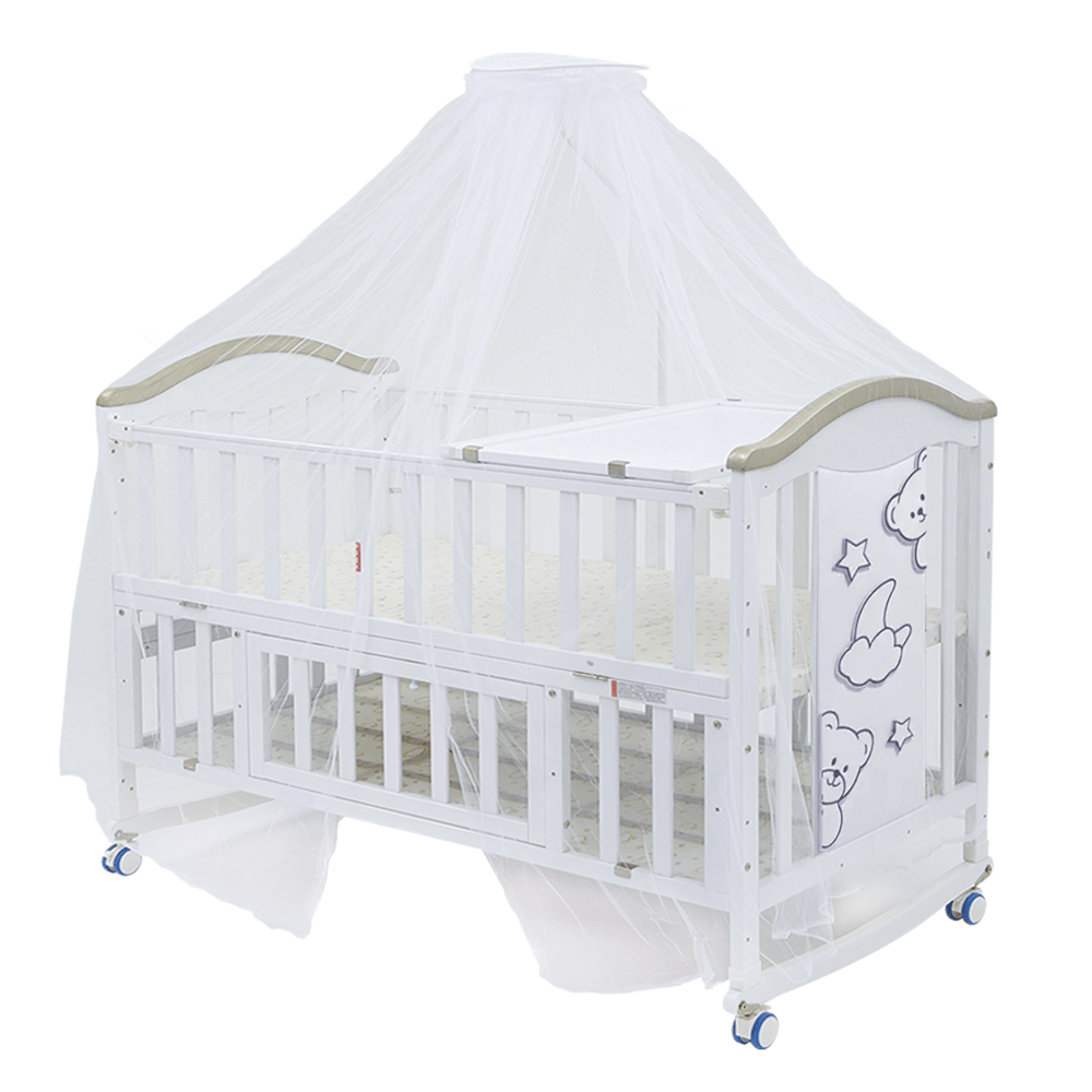 WOODEN COT WHITE