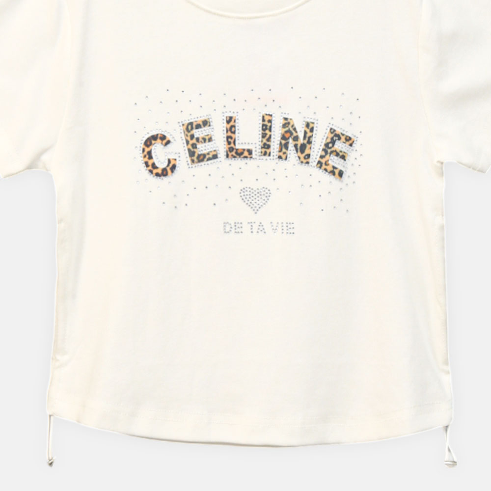 GIRL T-SHIRT WHITE "CELINE" SPARKLE