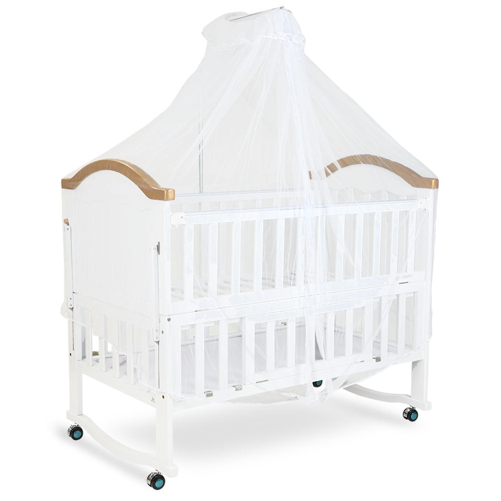 WOODEN COT WHITE