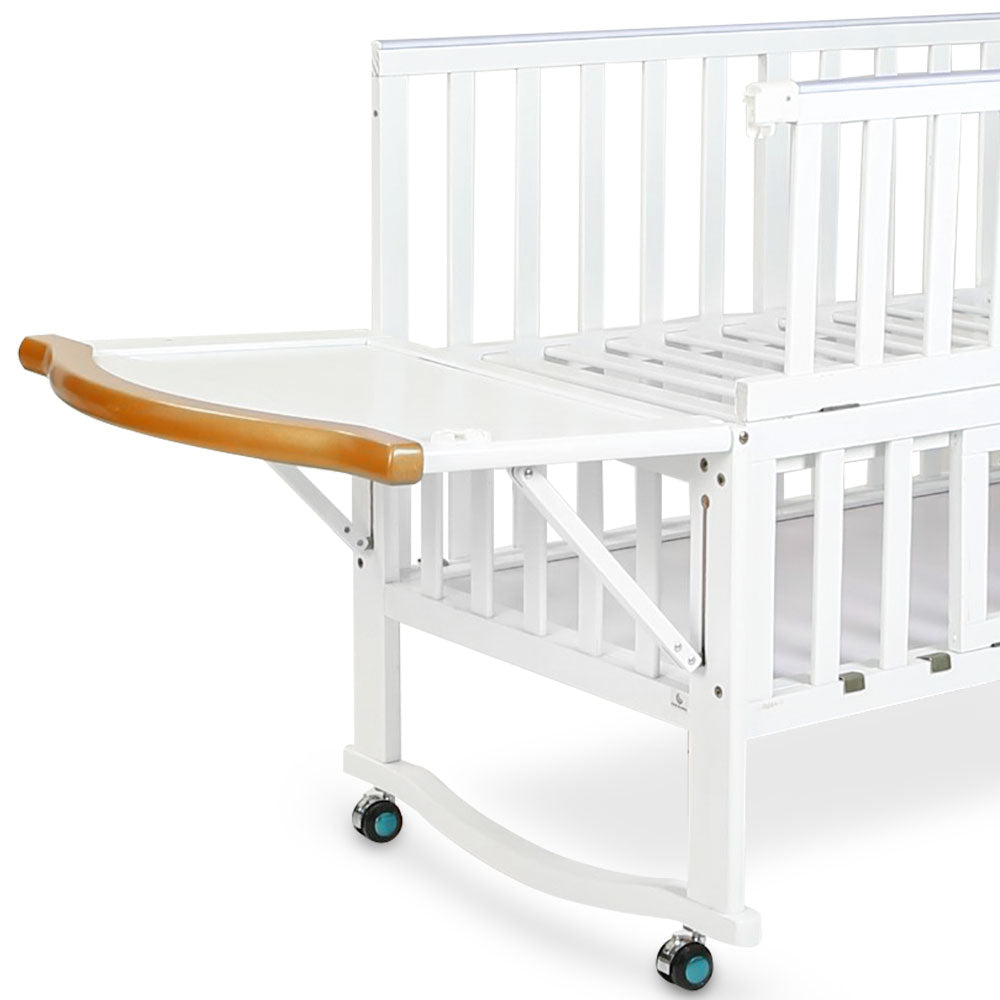 WOODEN COT WHITE