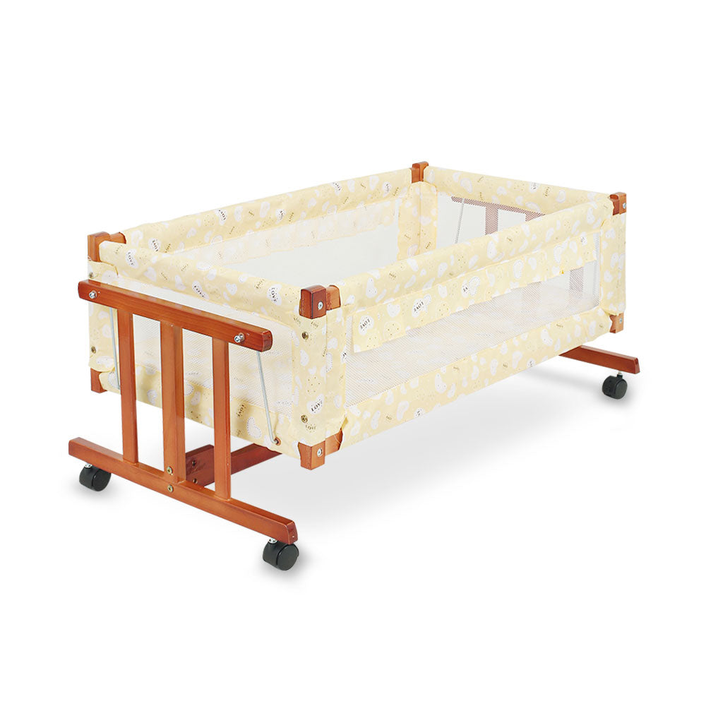 WOODEN COT BROWN