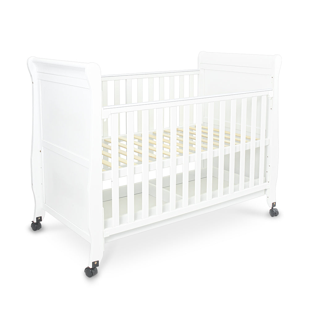 BABY WOODEN COT - WHITE