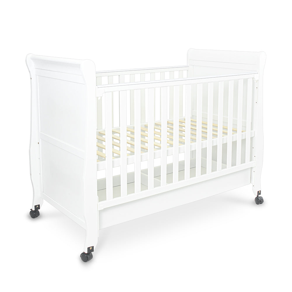 BABY WOODEN COT - WHITE