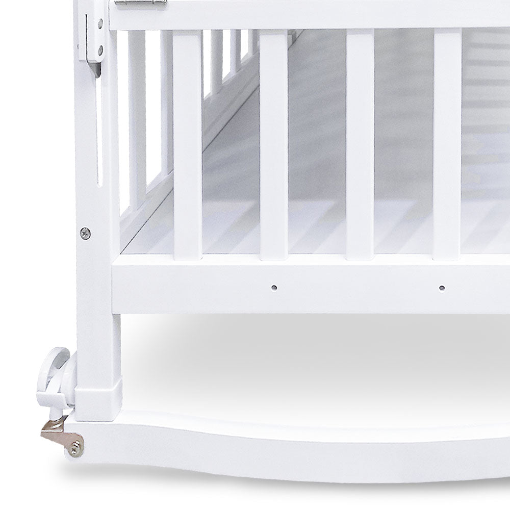 WOODEN COT - WHITE