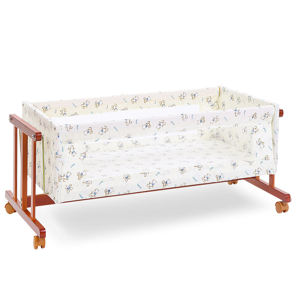 WOODEN COT - BROWN