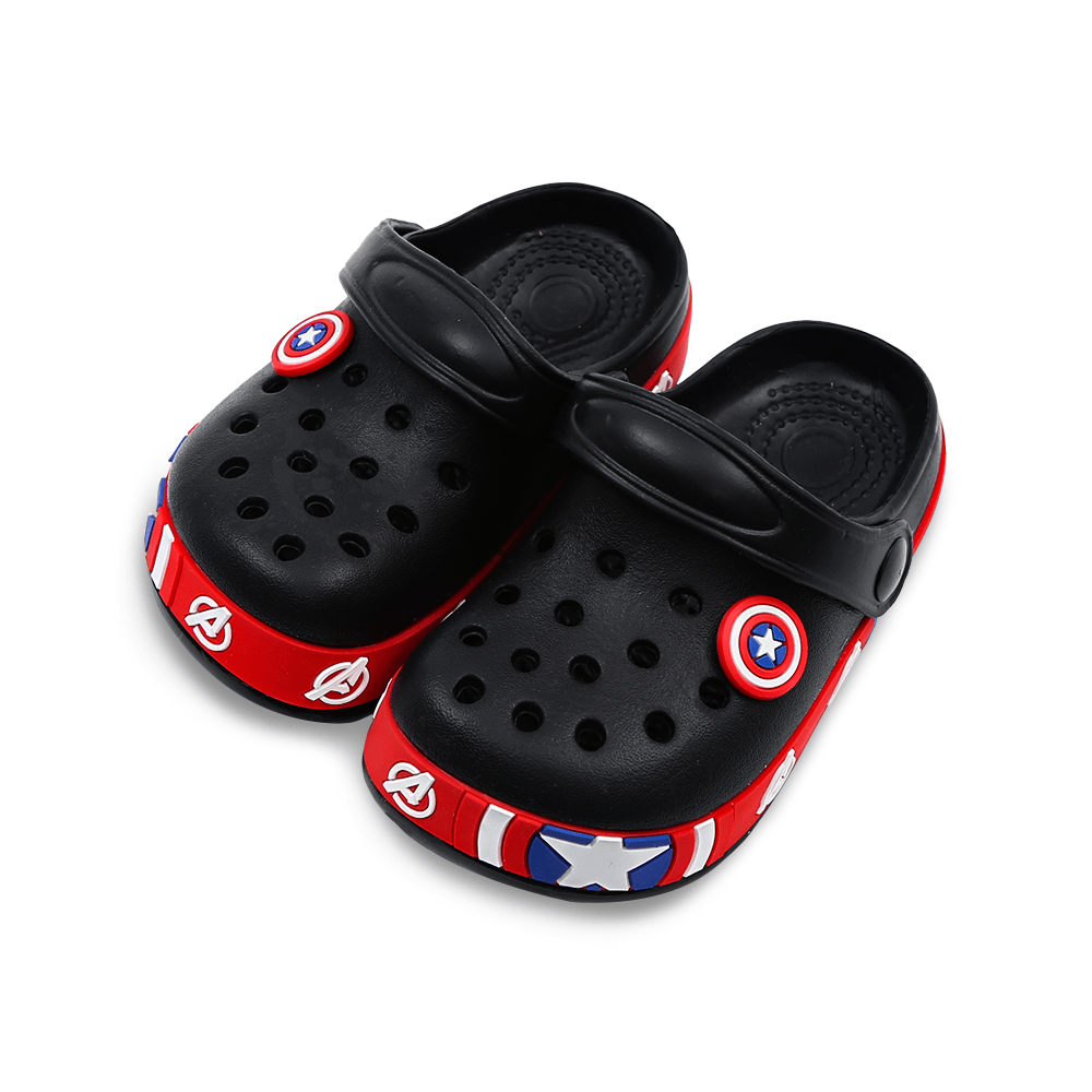 BOY CROCS BLACK AVENGERS