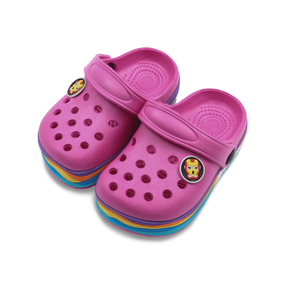 GIRL CROCS DARK PINK IRON MAN