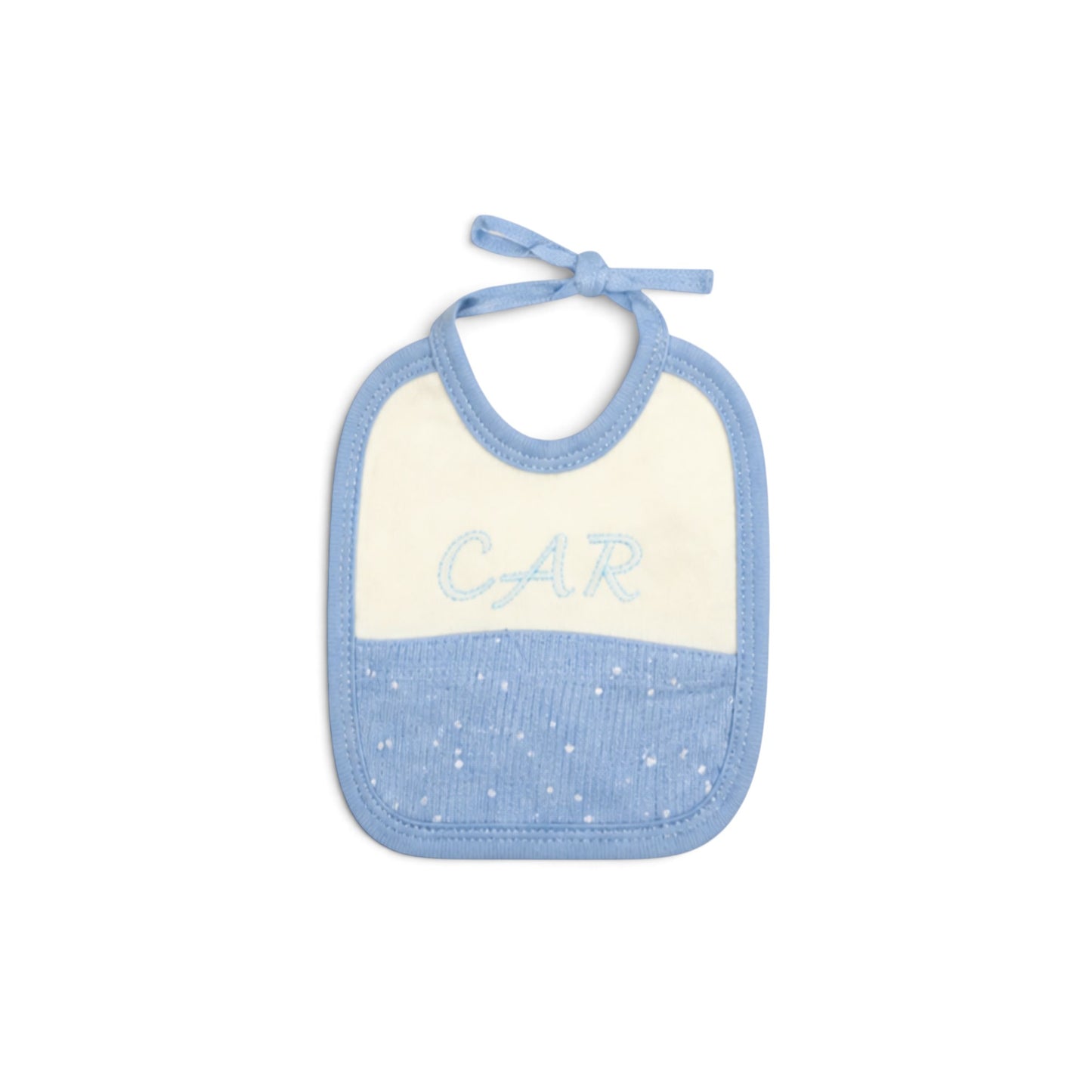 CREAM AND BLUE "CAR" BEAR BABY BOY GIFT SET
