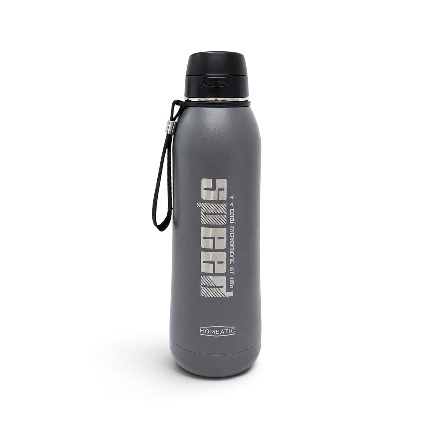 HOMEATIC VACUUM FLASK GREY STEEL WATER BOTTLE 800 ML