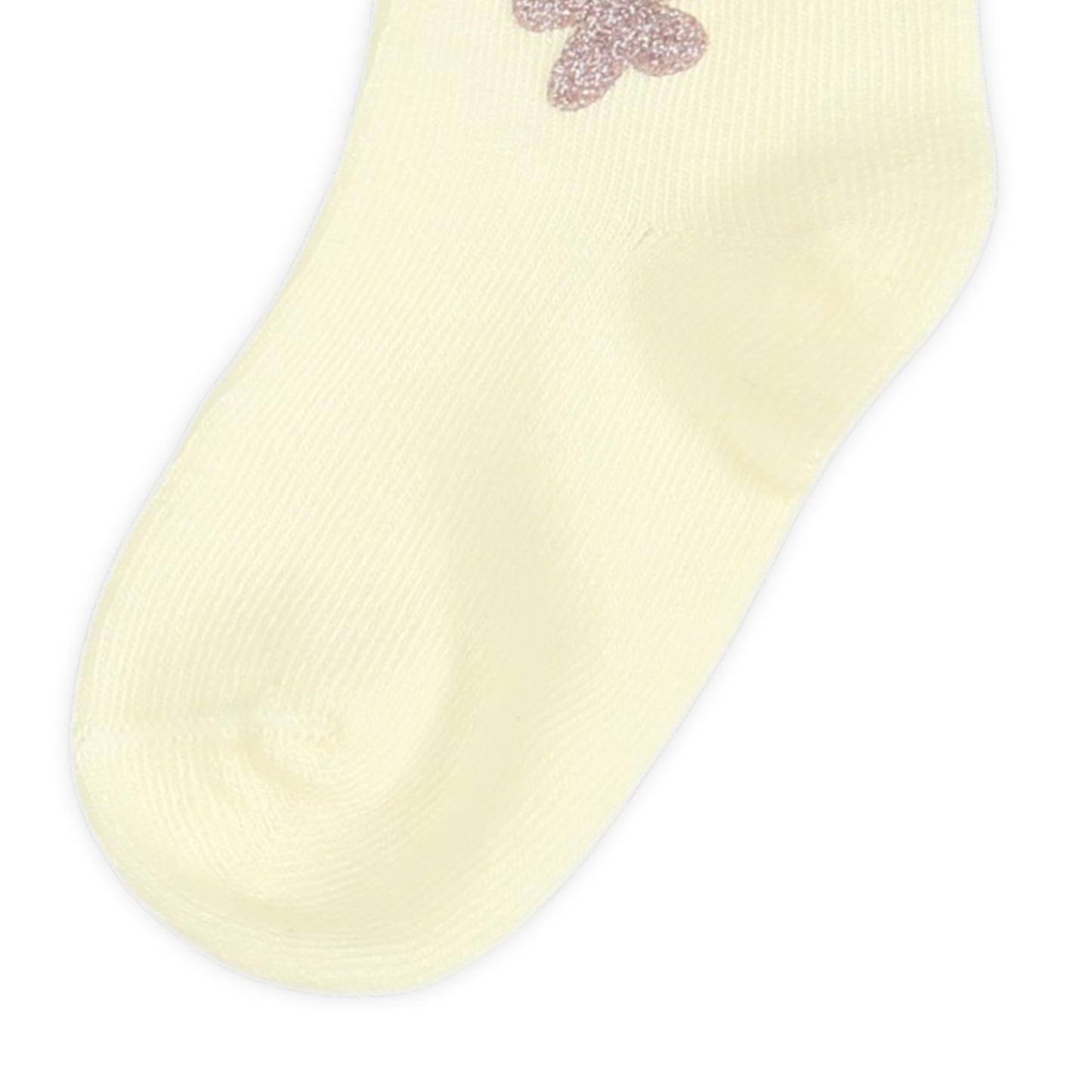 OFF-WHITE BUTTERFLY MOTIF GIRL SOCKS PK-2