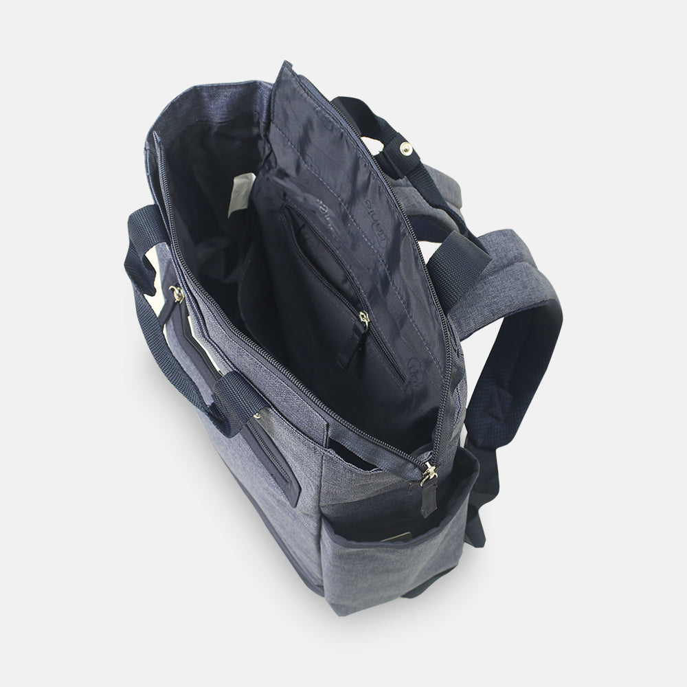 TINNIES BABY DIAPER BAG PACK MINIMAL TEXTURED BLUE