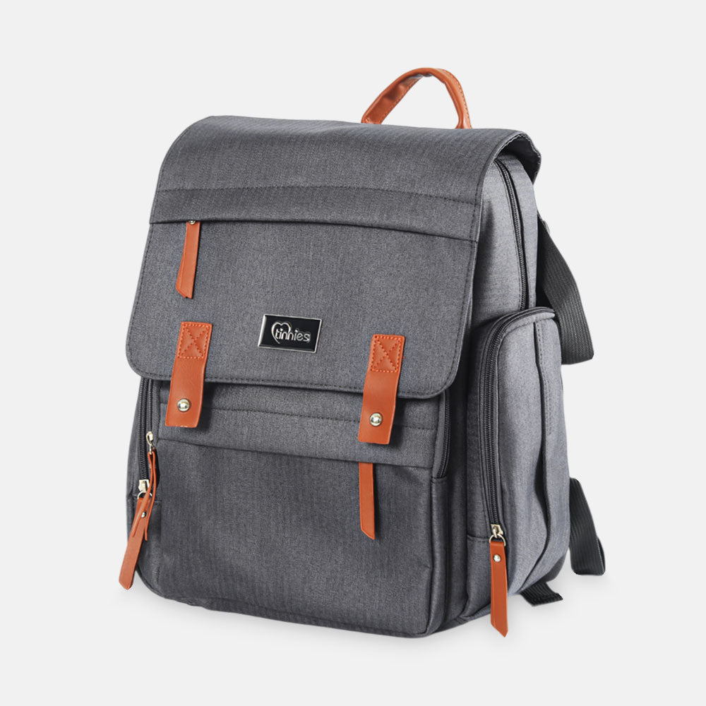TINNIES BABY DIAPER BAG PACK GREY