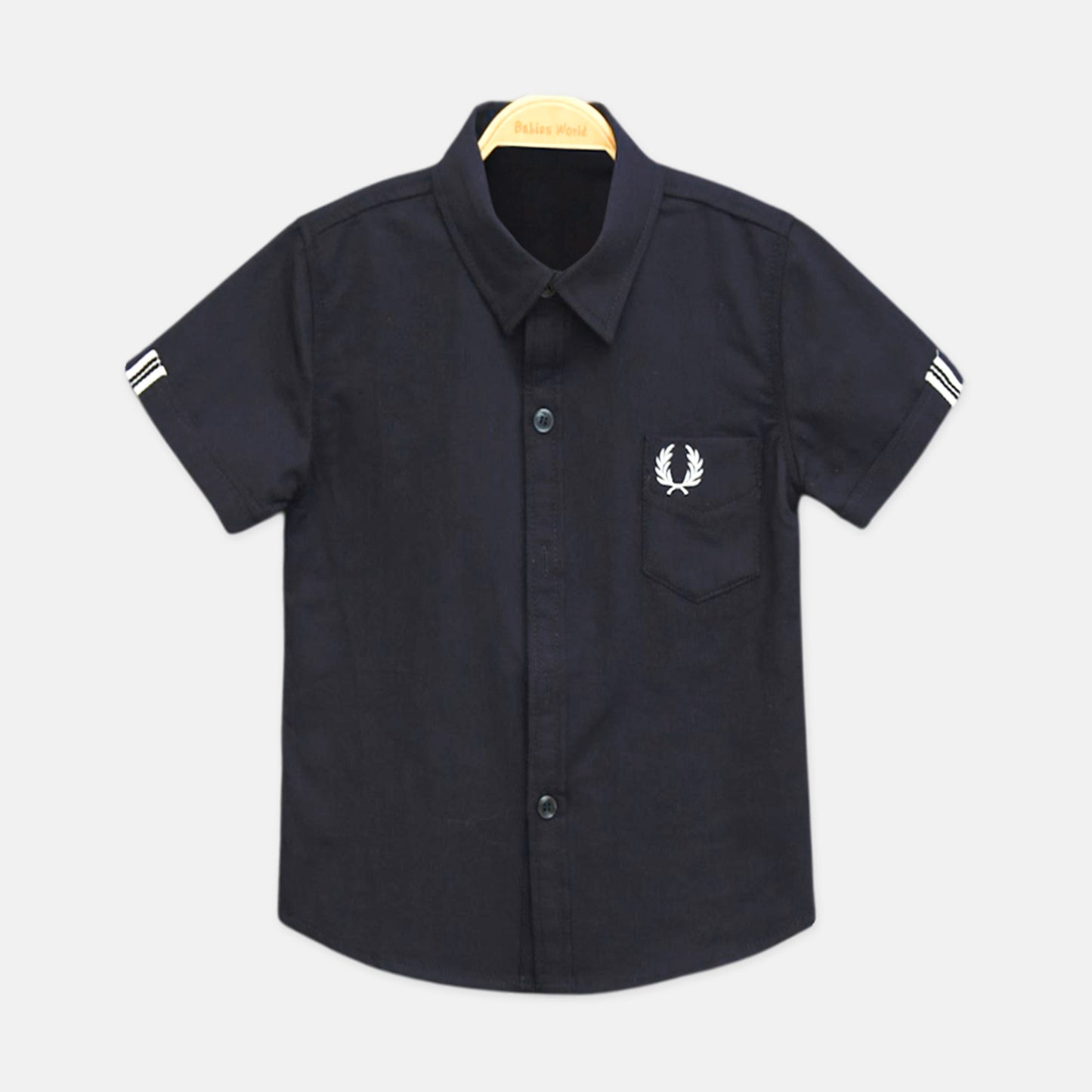 Navy Embroidered Pocket Shirt
