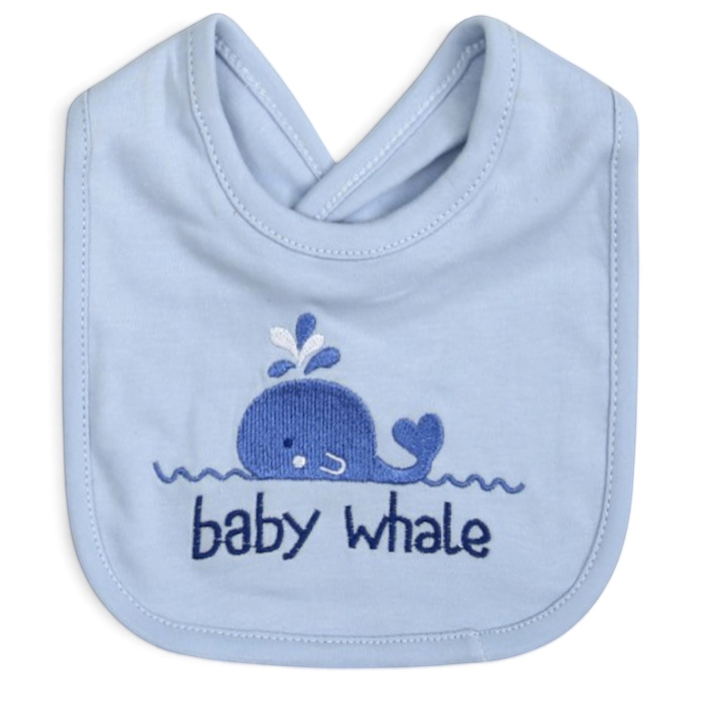 "BABY WHALE" INFANT BIBS PK-2 & 2 BOOTIES