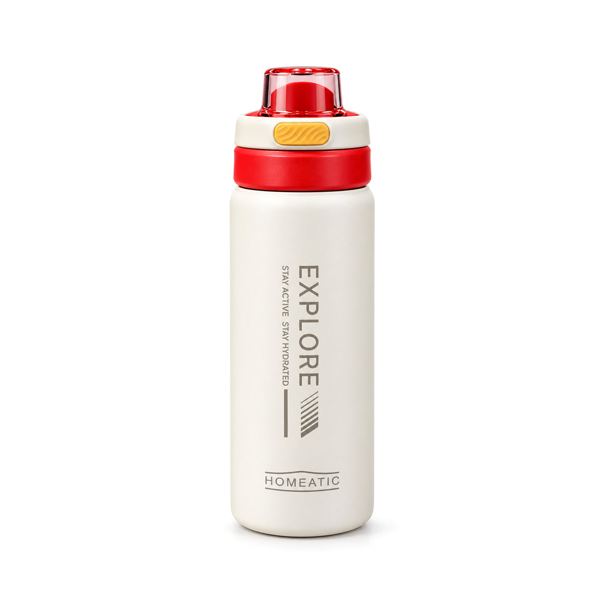 HOMEATIC EXPLORE STAINLESS STEEL WATER BOTTLE WHITE