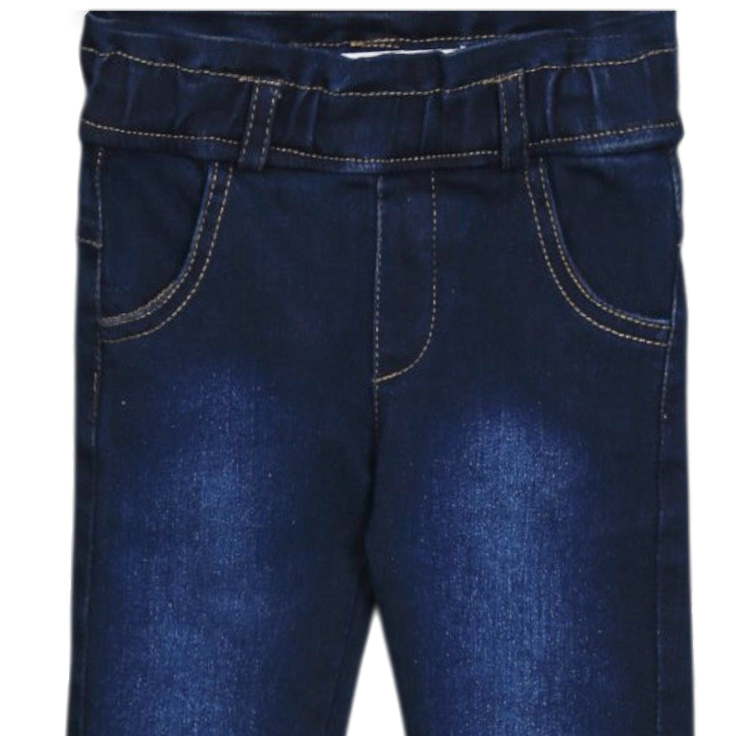 DARK BLUE FLOWER BUTTON JEANS