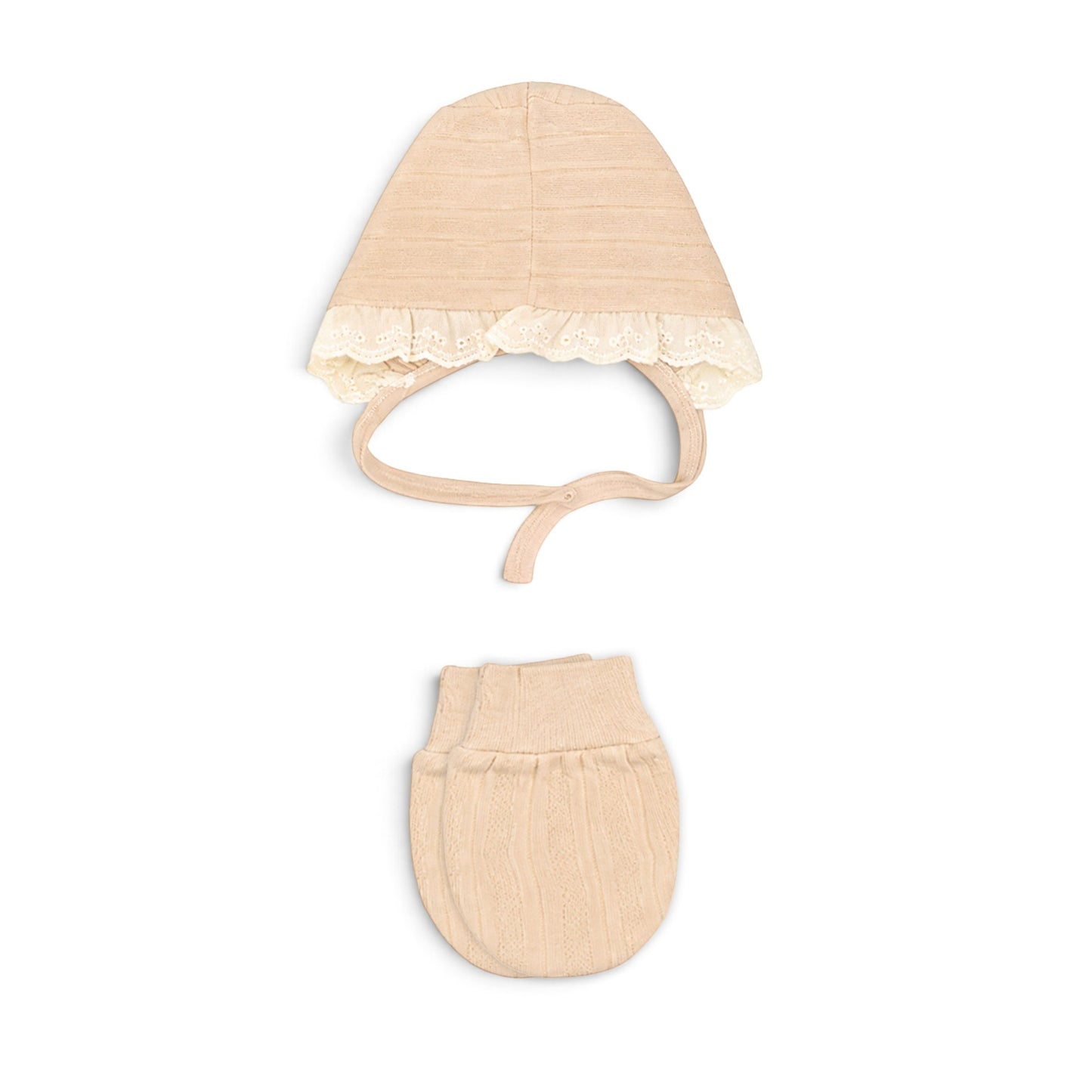 BEIGE LACE-TRIMMED BUTTERFLY BABY GIRL GIFT SET