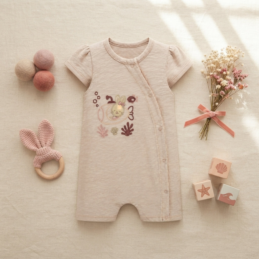 PEACH "SUBMARINE BUNNY" ROMPER