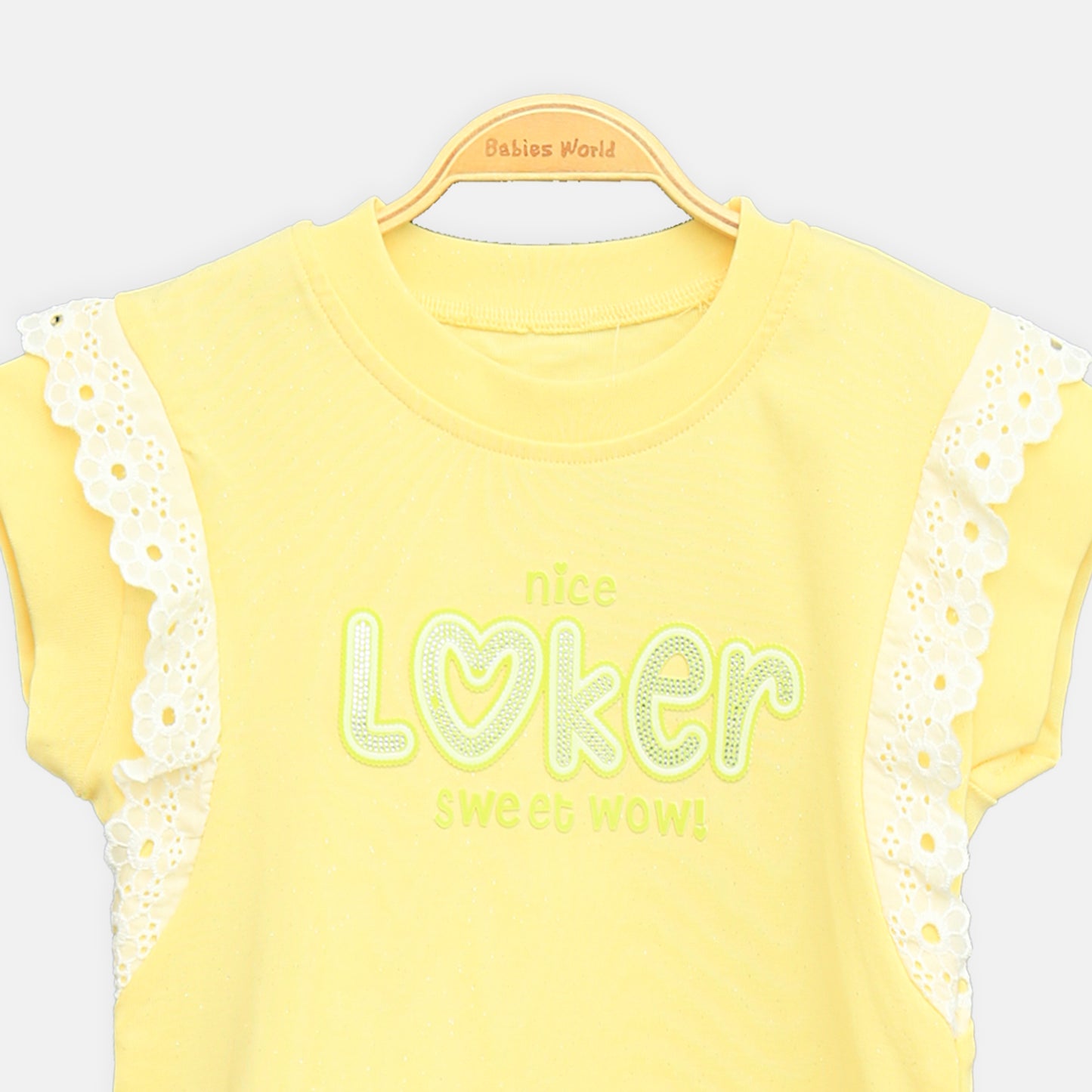 Yellow Lace Accent Tee