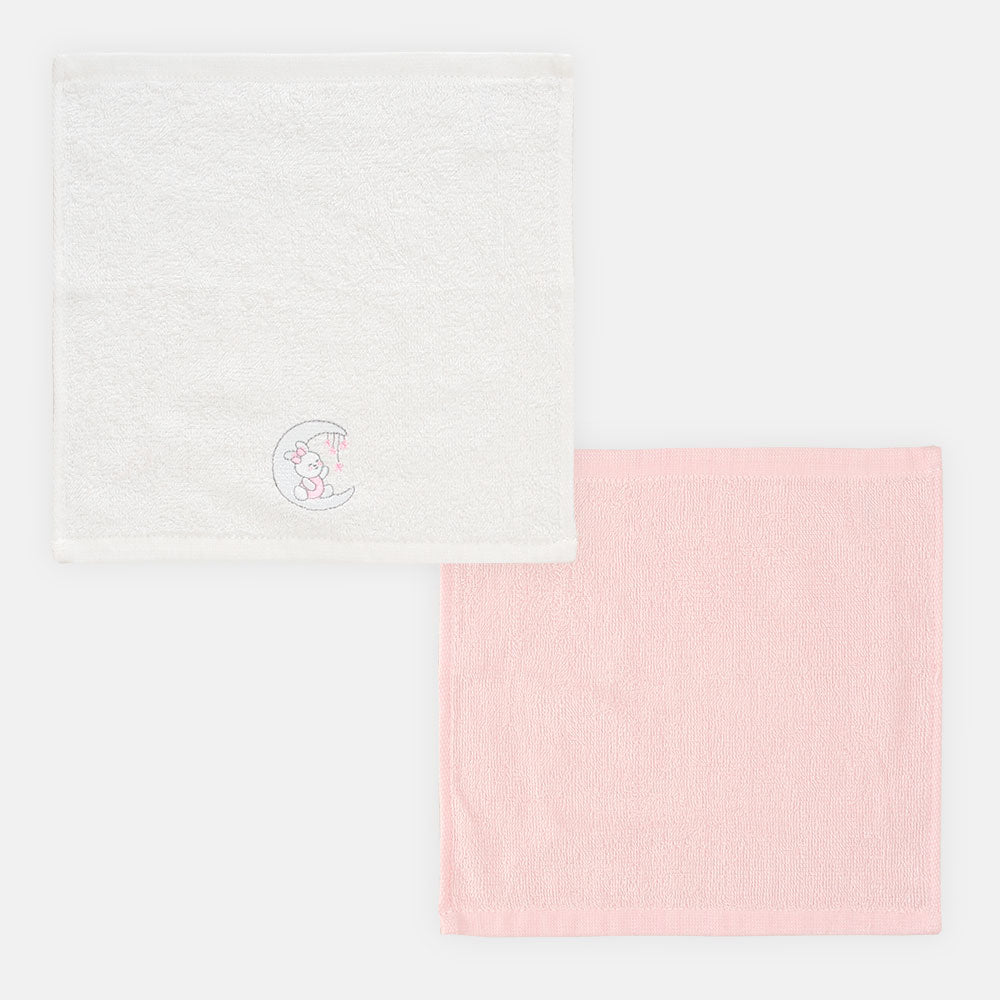 FACE TOWEL PK-4 WHITE SLEEPY BUNNY THEME