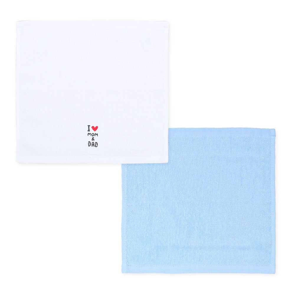 FACE TOWEL PK-4 MULTICOLOR I LOVE MOM & DAD