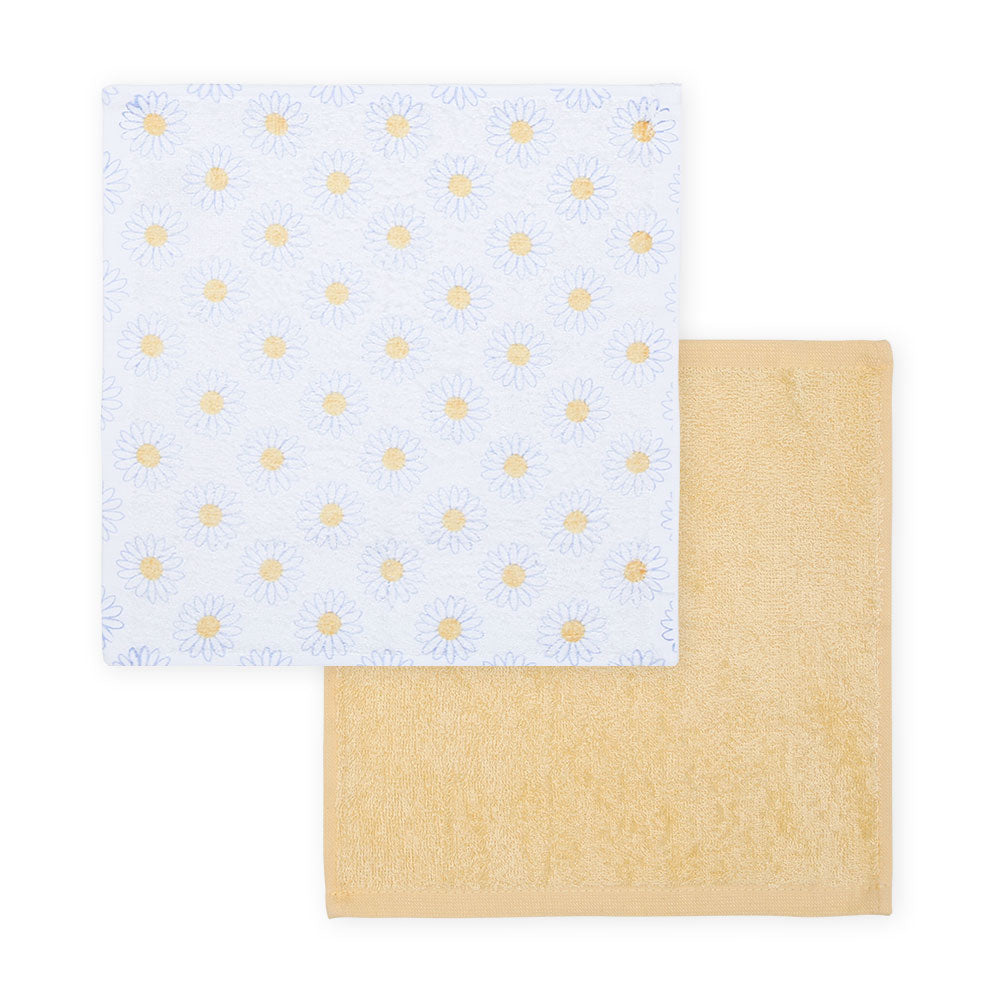 FACETOWEL PK-4 YELLOW SUNFLOWER