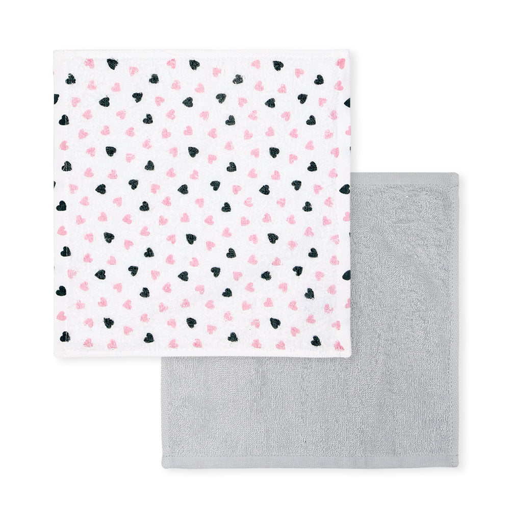 FACETOWEL PK-8 PINK HEARTS