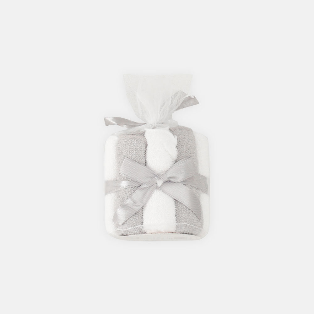 FACE TOWEL PK-12 WHITE GREY