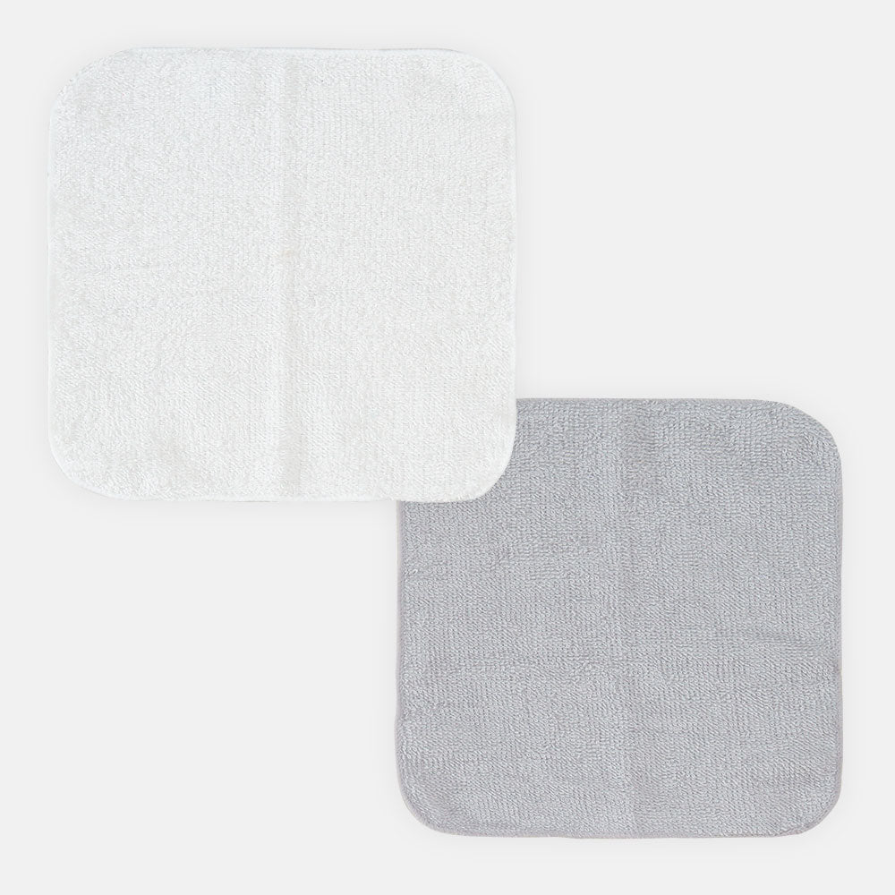 FACE TOWEL PK-12 WHITE GREY