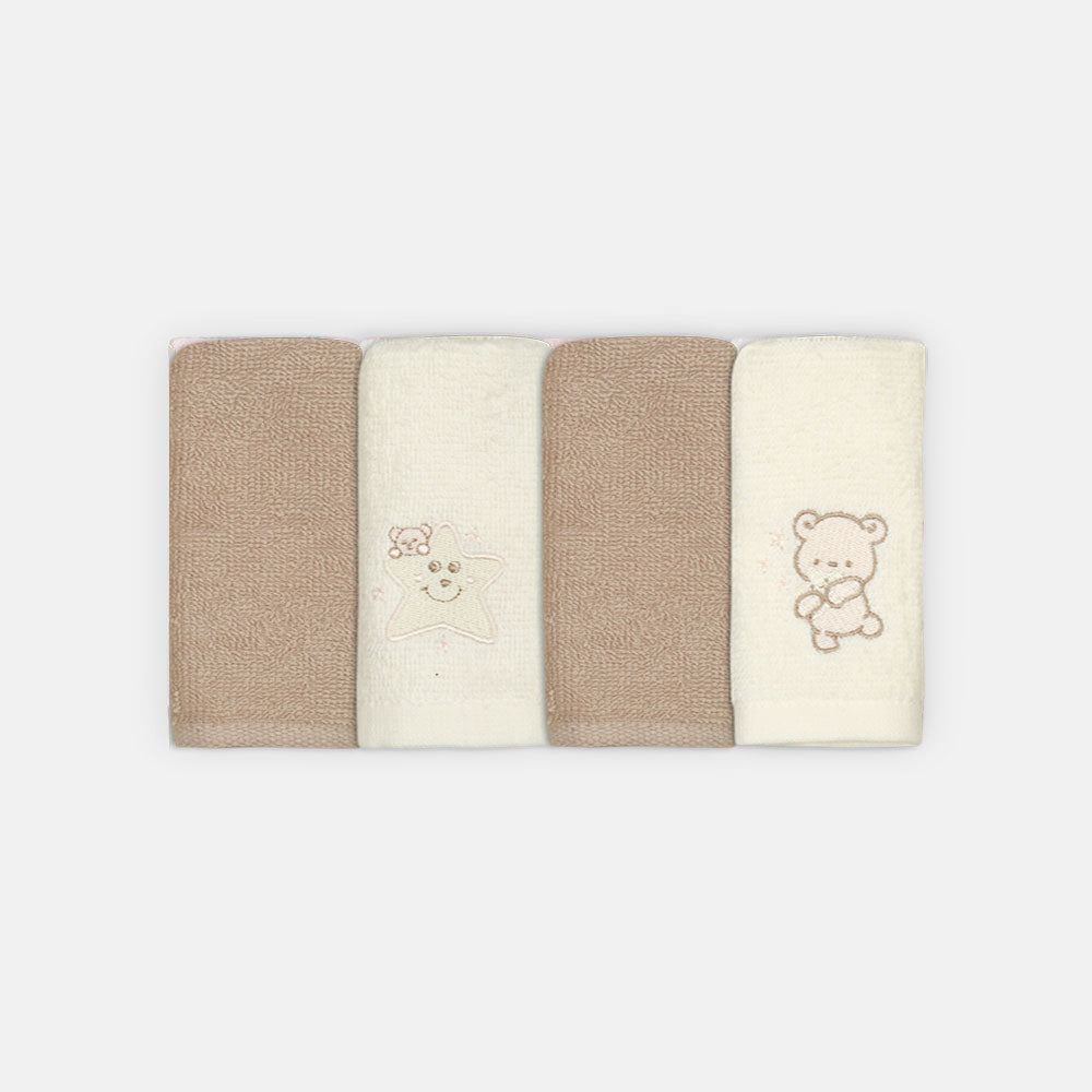 FACE TOWEL PK-4 BEAR BUDDIES
