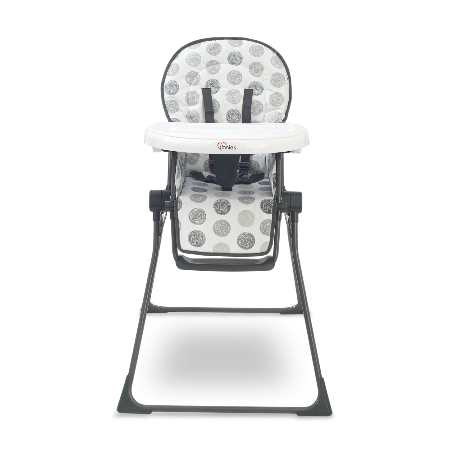 TINNIES PREMIUM GREY POLKA DOT FOLDABLE HIGH CHAIR