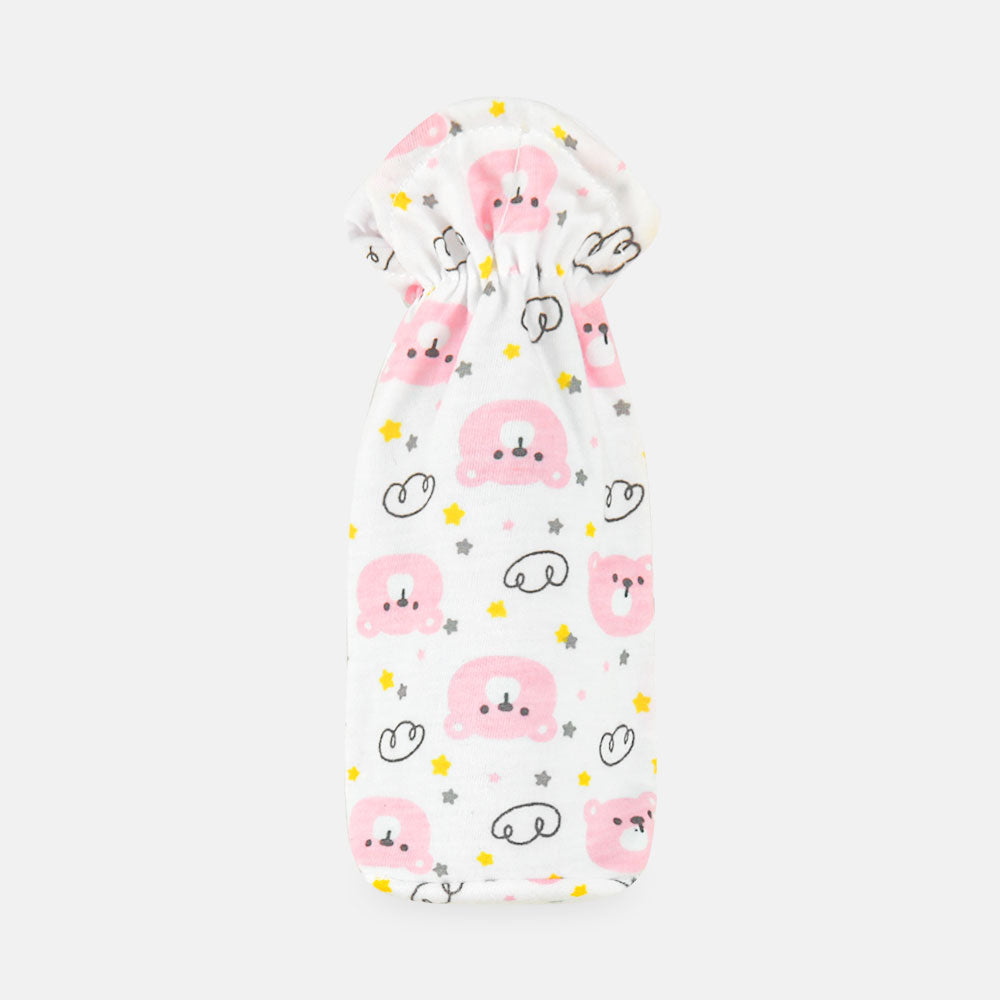 FEEDER COVER WHITE-PINK BEAR FACE