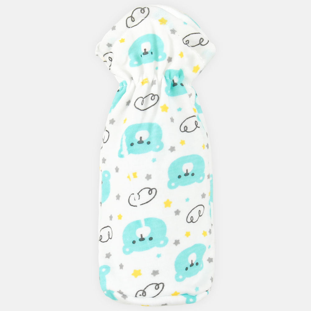 FEEDER COVER WHITE-SEA GREEN BEAR FACE