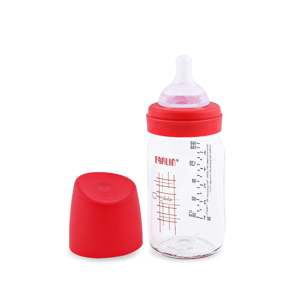 WIDE NECK GLASS FEEDER 160ML - RED