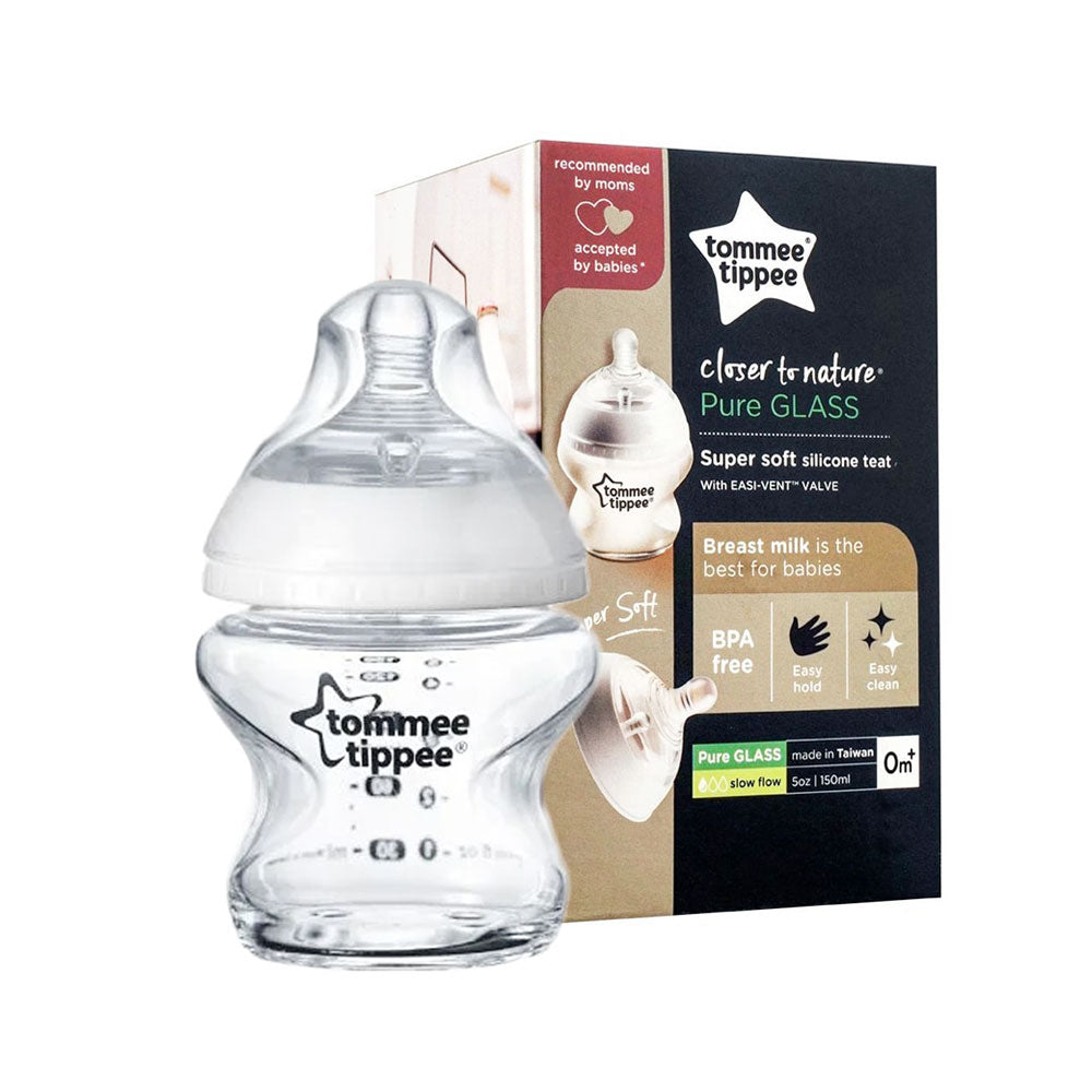 GLASS BOTTLE SLOW TEAT 150ML