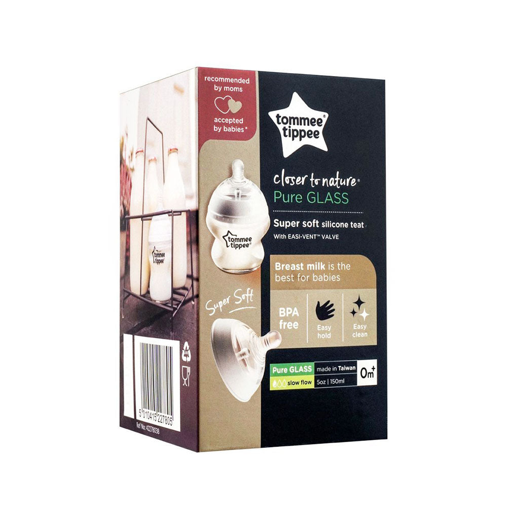 GLASS BOTTLE SLOW TEAT 150ML